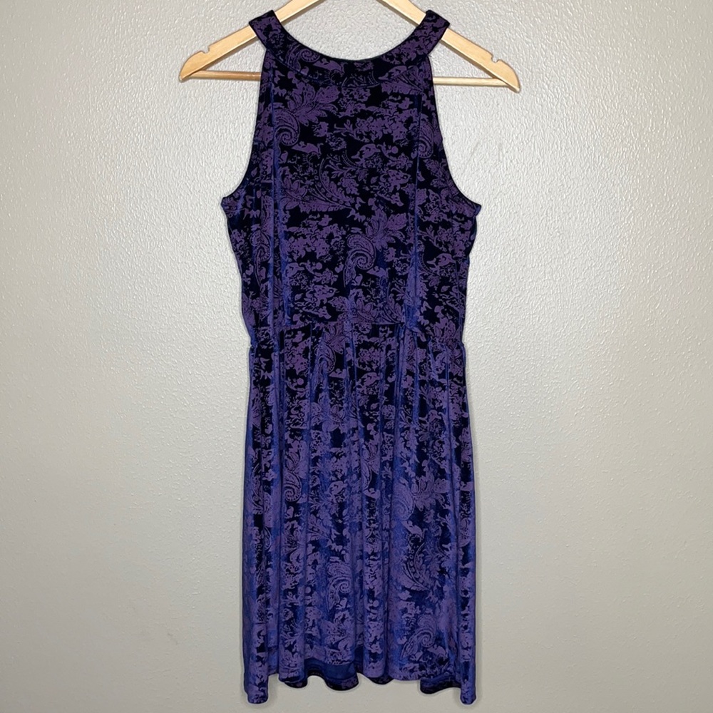 Altar’d State Crushed Velvet Paisley Mini Dress